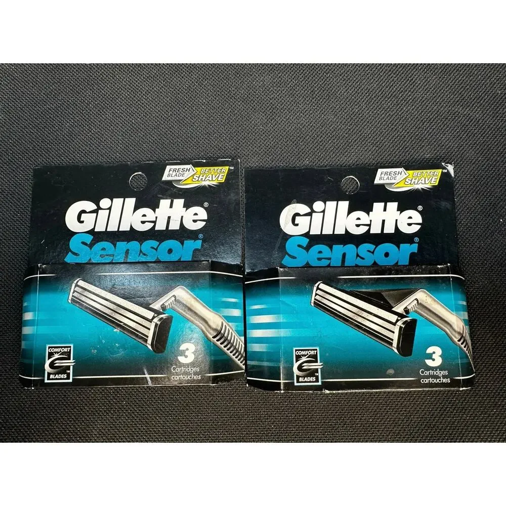 2x Vintage Sealed 2000 Gillette Sensor Razor Cartridges 3/box
